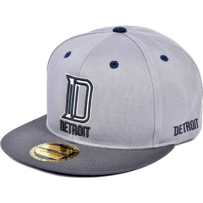 Casquette Homme Trucker Style, Mode et Fantaisie réglable à l'arrière. Couleurs - Capster Detroit Gris, Taille - Taille Unique