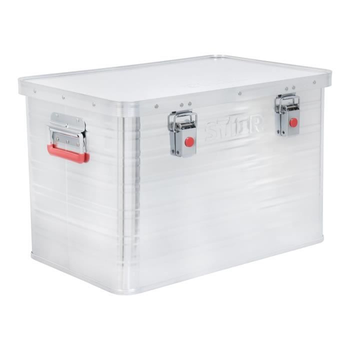 STIER Caisse en aluminium 65L DI: 552 x 360 x 346 mm joints en caoutchouc caisse de transport caisse de chantier