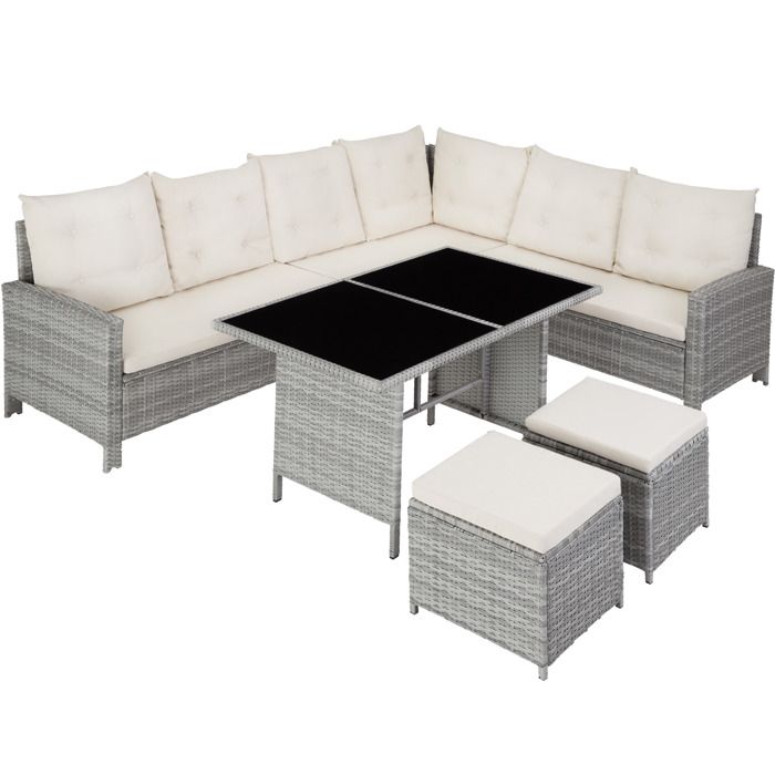 Canapé de jardin BARLETTA modulable - gris clair