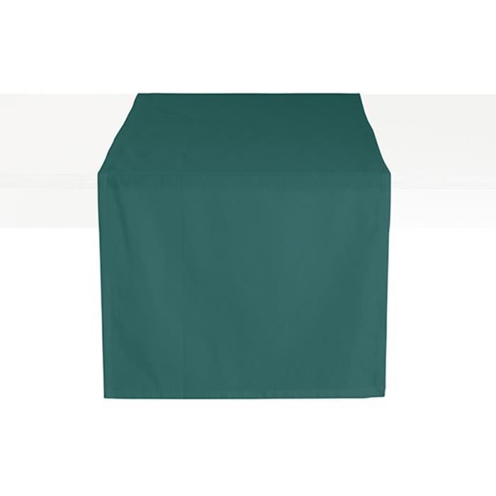 Chemin de table coton CEREMONY 50 x 150 Emeraude