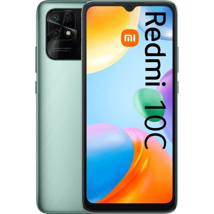XIAOMI Redmi 10C 3+64Go Vert Caméra 50MP Écran Dot Drop 6,71 Pouces Snapdragon® 680 Batterie 5000 mAh NFC MIUI 13 Dual SIM