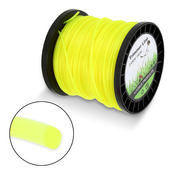 Fil Débroussailleuse Nylon 2,4mm X 100M - 5 Pans Double Âme Pour Tondeuse Et Coupe-Bordures