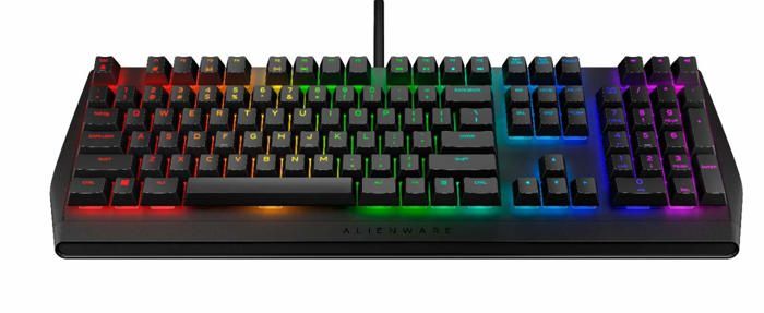 Alienware - AW410K-WW - Clavier de gaming mecanique RVB extra plat - AW410K - US INT (QWERTY) Contacts Cherry MX Brown