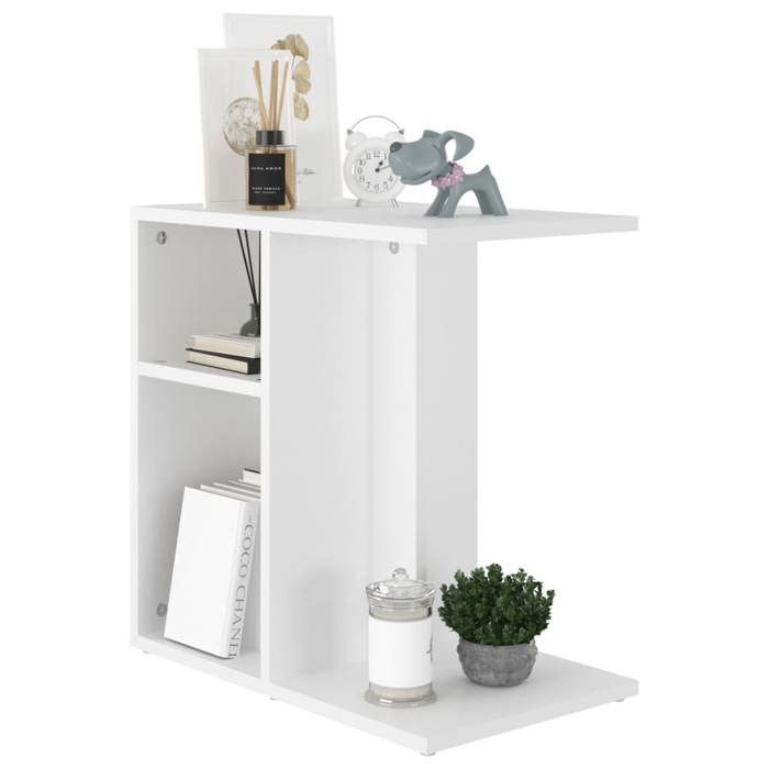 Table dappoint Console Vidaxl Blanc 50x30x50 cm Bois d’ingénierie T46