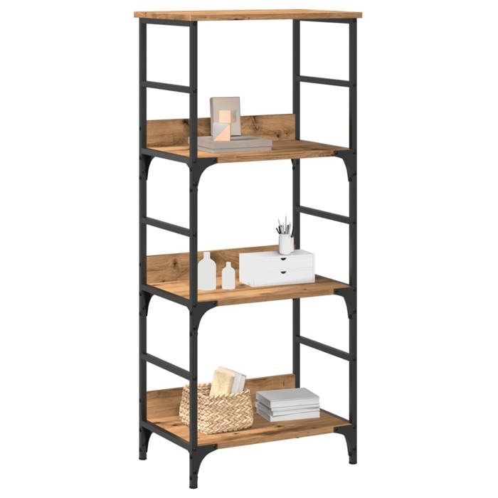 vidaXL Bibliothèque chêne artisanal 50x33x117 5 cm bois dingénierie bibliothèque armoire de rangement support de 857467