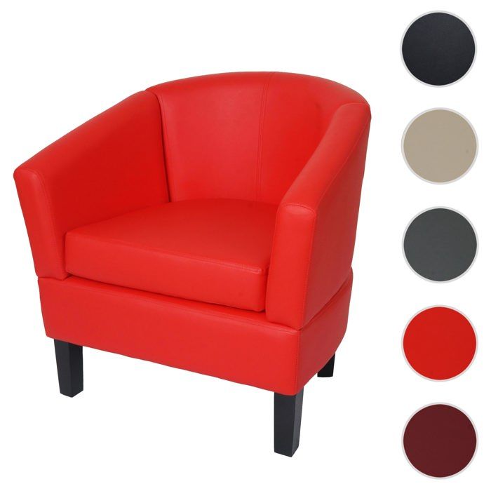Fauteuil Lounge HWC-O17 similicuir rouge