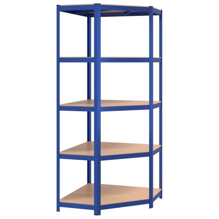 Étagère de stockage/Étagère dangle à 5 niveaux - Bleu Acier et bois dingénierie @699