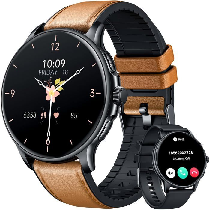 Montre Connectée OUKITEL Homme - Écran AMOLED 1.43", GPS Double Bande, 14 Jours Autonomie, 150 Sports, Surveillance Fréquence Cardiaque - Compatible Android & IPhone