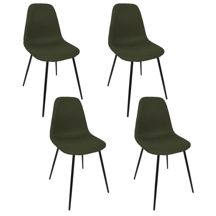 Lot De 4 Chaises - Home Deco Factory - Atome - élégantes - Kaki