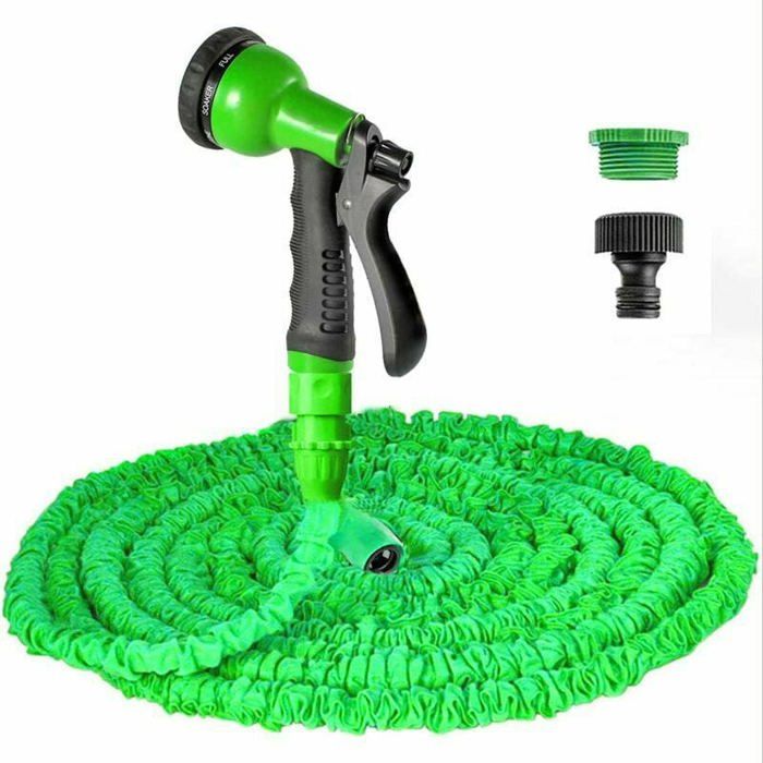 Tuyau D'Arrosage Extensible 15 M / 50FT – Flexible Avec Buse 10 Fonctions, Raccords Laiton Massif, Idéal Jardin, Lavage Voiture & Animaux