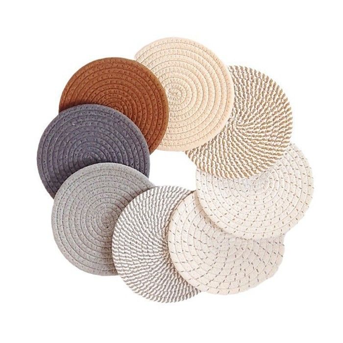 Lot De 10 Dessous De Plat En Silicone Pliables - Forme Croix - Résistant à 230°C - Protection Tables Contre La Chaleur - Noir/Gris-Bleu - 6