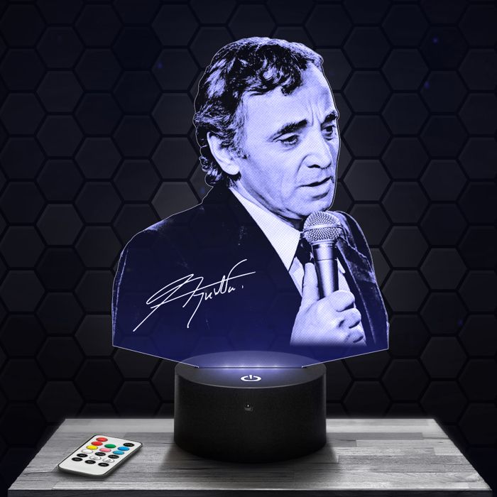 Lampe 3D - Charles Aznavour - Accessoire Objet Cadeau Charles