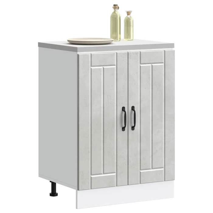 Gris Meuble bas pour évier - CLOUD - Meuble sous lavabo - Lucca gris béton bois ingénierie FR992