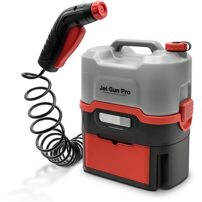 Nettoyeur haute pression - ERRECOM - JET GUN PRO+ - Batterie - Réservoir 8 L - Tuyau spiralé 3 m
