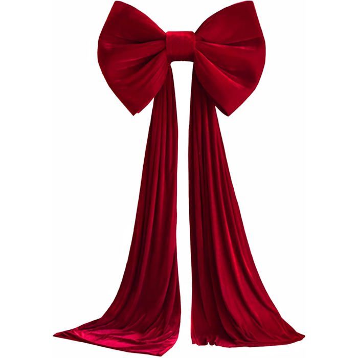 Grand Nœud De Noël,nœud En Velours Rouge De 23 Cm Pour Couronne Decoration De Sapin De Noel Noeud Pour Porte Entree De Voiture Jardin Terrasse 97982984