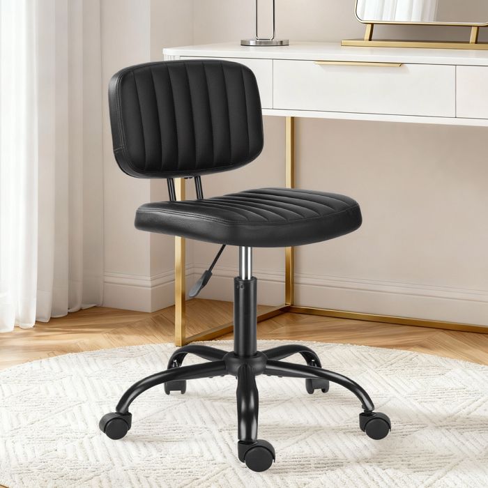 Chaise de bureau - ALIGHTUP - Chaise à roulettes pivotant 360° hauteur réglable sans accoudoirs 43*40*48-63cm - Noir Chaise de bureau - ALIGHTUP - Chaise à roulettes pivotant 360° hauteur réglable sans accoudoirs 43*40*48-63cm - Noir