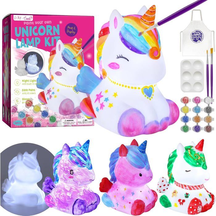 Kit Peinture Lampe Lune 3D Rechargeable – Bricolage Veilleuse Enfant 6-12 Ans, Cadeau Fille Garçon, Loisirs Créatifs Anniversaire