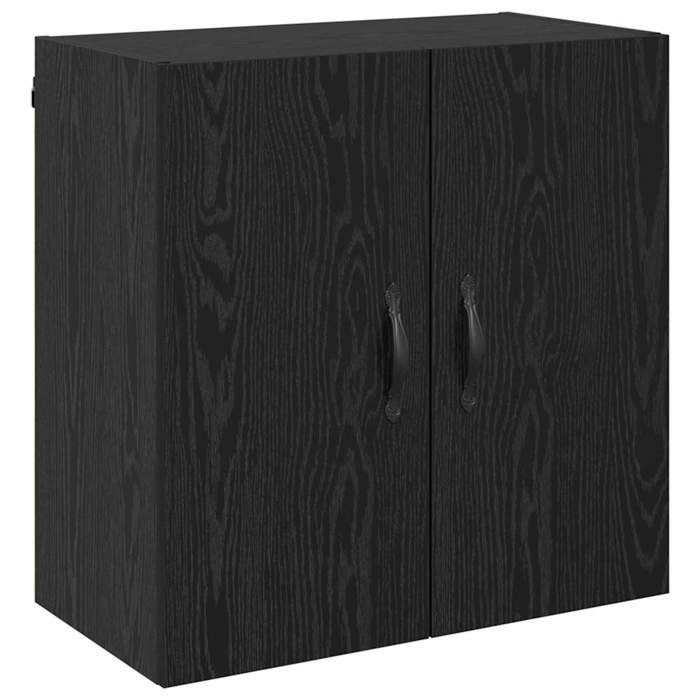 Armoire murale chêne noir - GKO - 60x31x60 cm - Bois dingénierie - 2 étagères - Assemblage requis - Design moderne