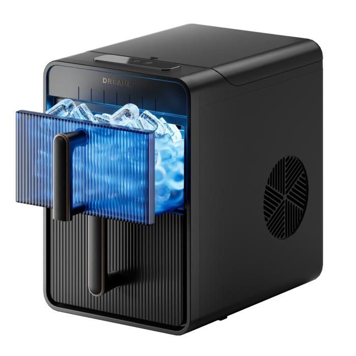DREAME AuraBullet Ice Machine à Glaçons 1.2L 10 kg Max /24 h Produisant des Glaçons en 6Min Éclairage LED et Mode Autonettoyage