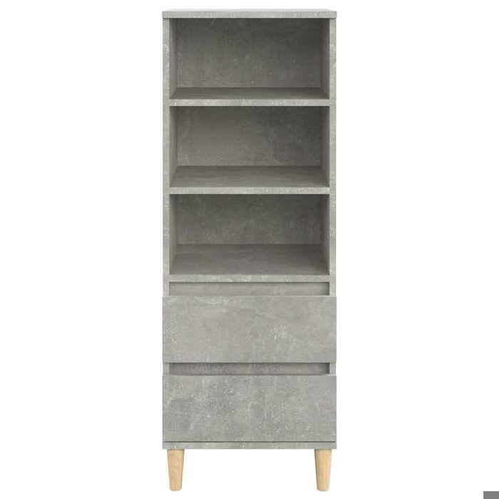Vaisselier de cuisine - Gris - Buffet haut - SWEETY - avec rangement - Gris béton - 40x36x110cm - Bois dingénierie LH9670715