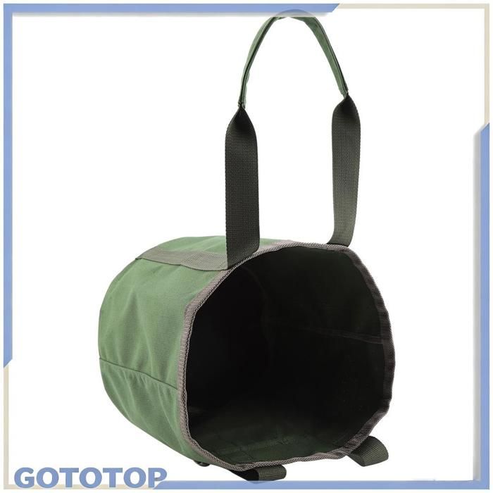 GOTOTOP fourre-tout à outils de jardin Sac à Outils de Jardin Portable Réutilisable en Toile Imperméable Seau à jardin essence