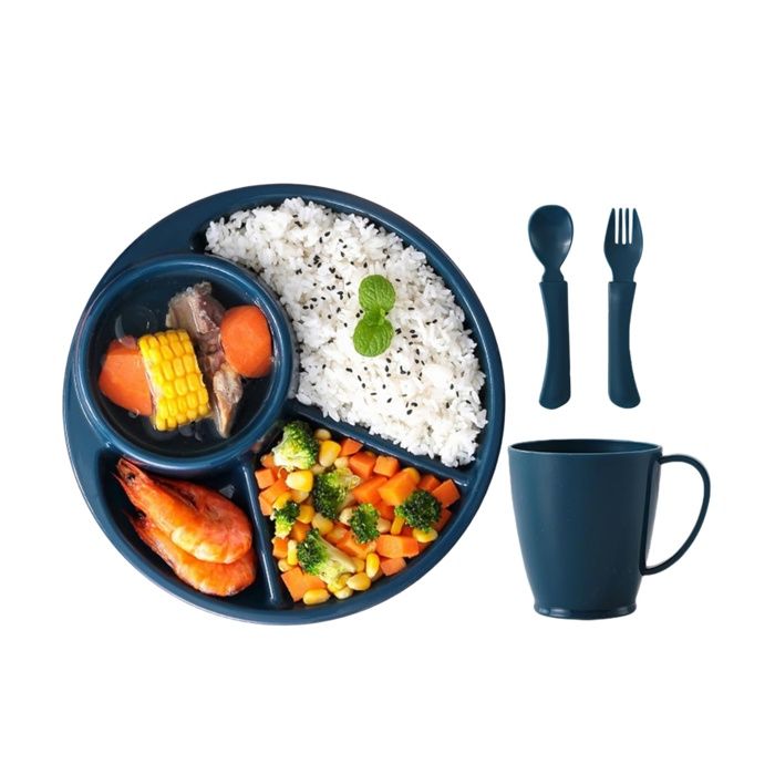 Assiette Générique Compartiment Assiettes Réutilisables à Cloisons Divisées Ustensiles de Cuisine et de Salle à Manger pour Maison