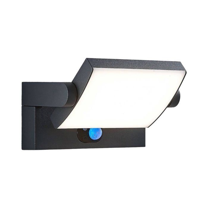 Applique extérieure [is_solar]ampoules LED - Lindby - lampe murale extérieure - Aluminium - gris foncé blanc satiné