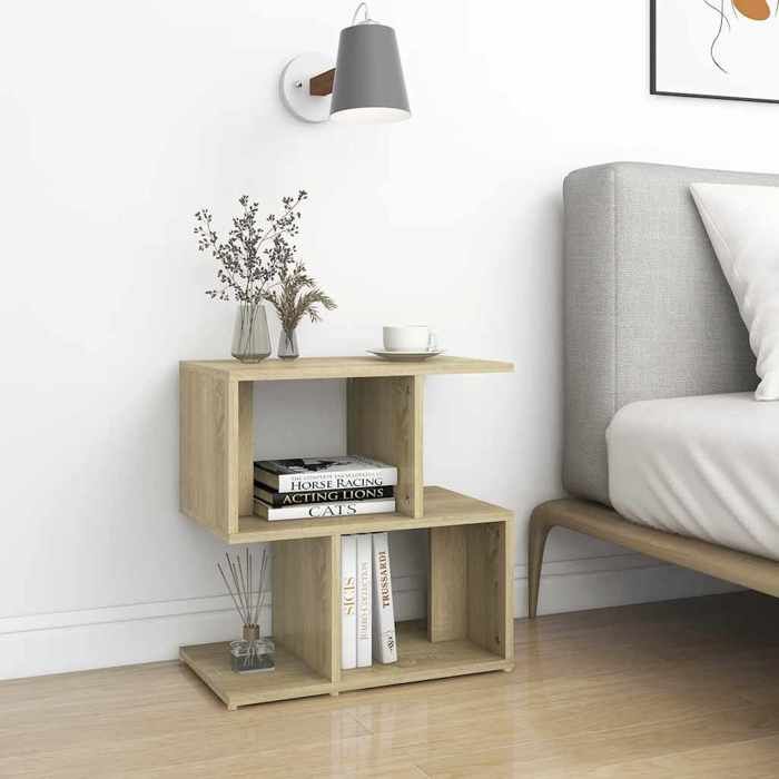 Armoire de chevet (1 pc) - vidaxl - Table de lit - bois dingénierie - chêne sonoma - 50 x 30 x 51 5 cm@zya53l