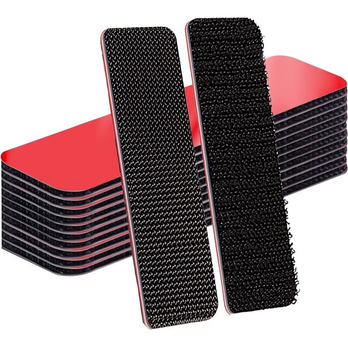 Lot de 10 bandes Velcro adhésives 3M VHB imperméables et résistantes(10x3cm) bandes Velcro pour la maison la voiture lextérieur