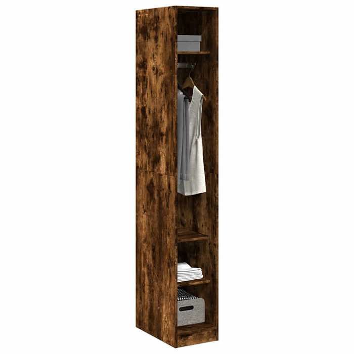 Autumn Mega SaleGarde-robe - Vidaxl - Armoire penderie - grande espace - chêne fumé 30x50x200 cm bois dingénierie FR52733919817