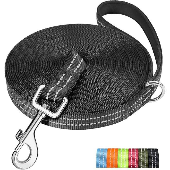 X Longe pour Chien5M 10M 15M 20M 25M 30M 50M Laisse de DressageRembourréeDurable et LégerLonge pour PetitNoir 5M 5M LAISSE