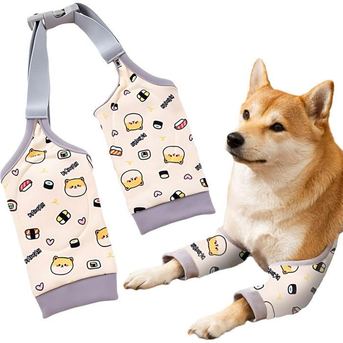 Protège-Jambes pour Chien Bandage pour coude de Chien pour Chiens de Moyenne et Grande Taille empêche Le léchage des plaies