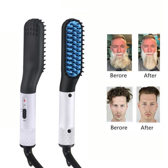 Peigne Chauffant 2 En 1 – Lisse Et Boucle Tous Types De Cheveux, Réglable
