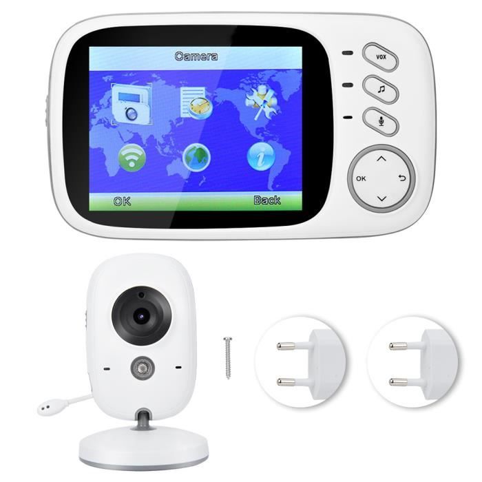 Moniteur Bébé HD Sans Fil FosBaby – Bleu, écran, Veilleuse, Son, Neuf Boîte Ouverte
