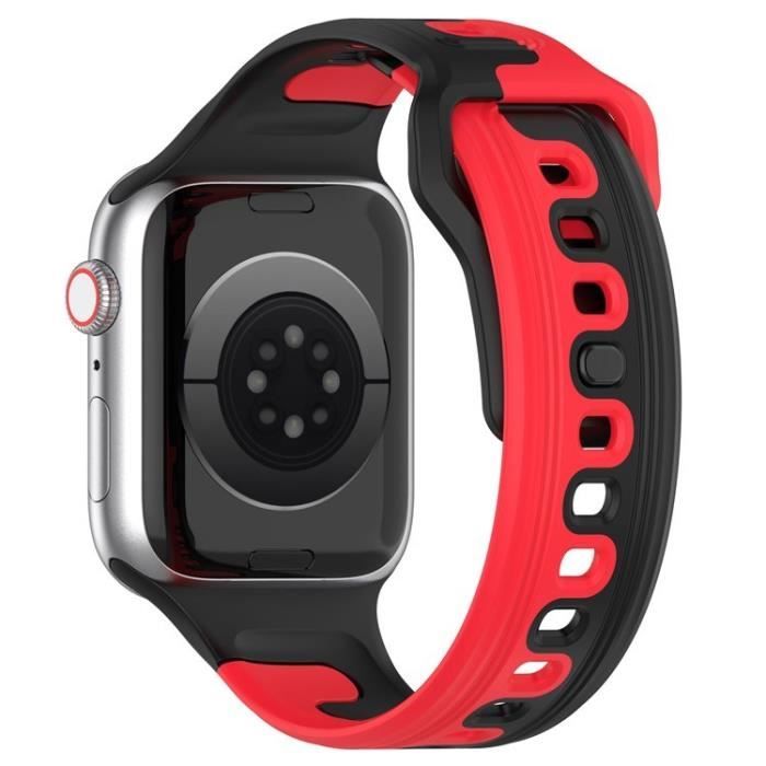 Bracelet de Montre Pour Apple Watch Generation 1 8 Universal 38 40 41mm Bracelet couleur Double Patchwork Noir Rouge Cdiscount Telephonie