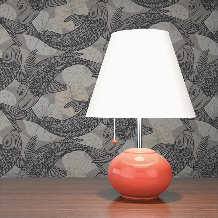 Papier Peint Animaux Guiseppina M1-No.1593 Noir Blanc Poisson