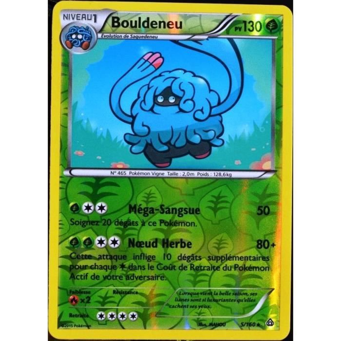 Carte Pokemon 5 160 Bouldeneu 130 Pv Reverse Serie Xy Cdiscount Jeux Jouets