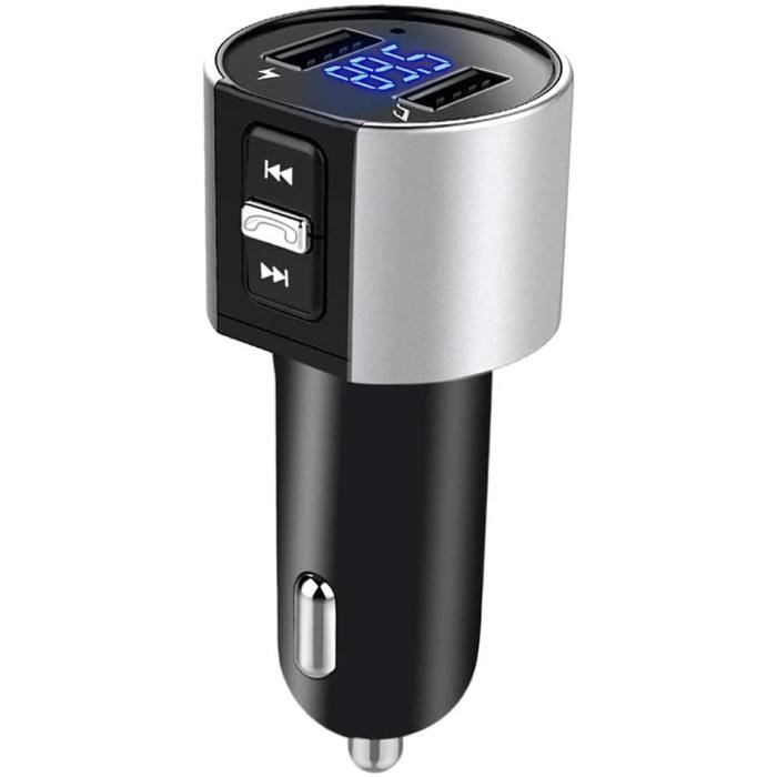 Adaptateur Bluetooth Voiture 5.3 Avec Charge Rapide 54W - 4 Ports, Transmetteur FM, Commandes Vocales, éclairage LED - 7