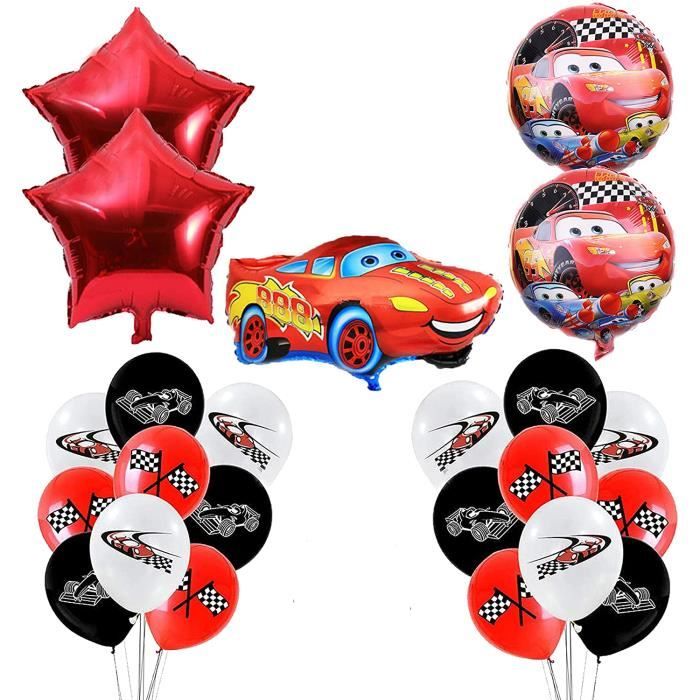 Decorations De D Anniversaire Voiture De Course Pieces Ballons De Flash Mcqueen Anniversaire Ballons De Papier Aluminium Pour Enfant Cdiscount Maison