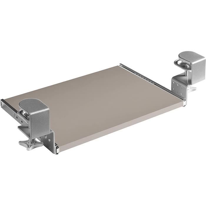 FIX&EASY Support Coulissant Up&Down Clavier & Souris – Tiroir 800x500 Mm Blanc, Rails Réglables Hauteur 500 Mm Avec Verrouillage