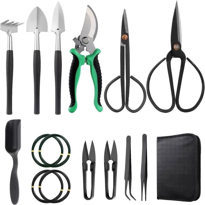 Kit Bonsai Outils, Ensemble Outils de Jardin, kit Jardinage pour Bonsaï