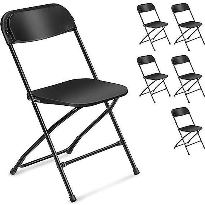 Lot De 6 Chaises Pliantes En Cuir PVC - Cadre Métal, Coussin Rembourré - Capacité 158 Kg Par Chaise - Pour Intérieur/extérieur, Fêtes - 5