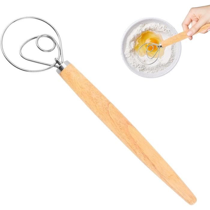Fouet à Pain En Acier Inox - Tête Spirale Binoculaire - Pétrissage Facile Pâte, Gâteaux, Biscuits