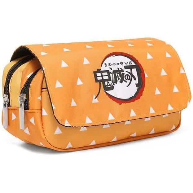 Trousse à Crayons Demon Slayer (Kamado Tanjiro, Nezuko, Etc.) - 21x7.5x10 Cm, Toile Polyester, Grande Capacité (Cadeau école, Collège)