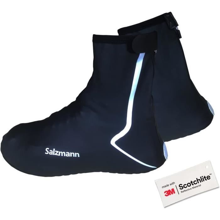 Couvre-chaussures Imperméables Pour Vélo – Revêtement PVC, Velcro Réglable – Réfléchissants – Sac De Rangement Inclus – Randonnée, Camping