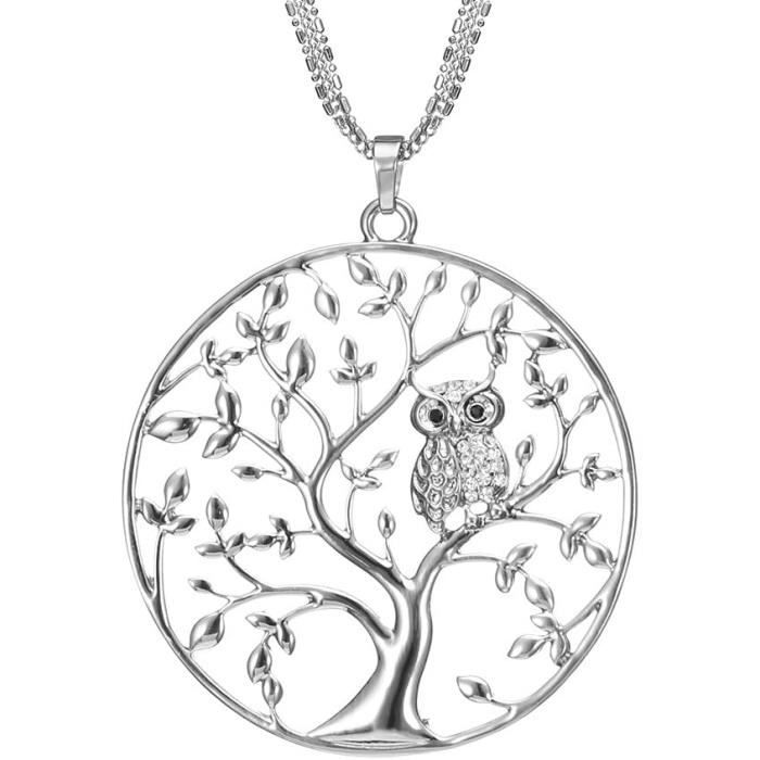 Collier pendentif hibou en argent fin 925 avec zircon cubique Idée cadeau pour femme VIKI LYNN