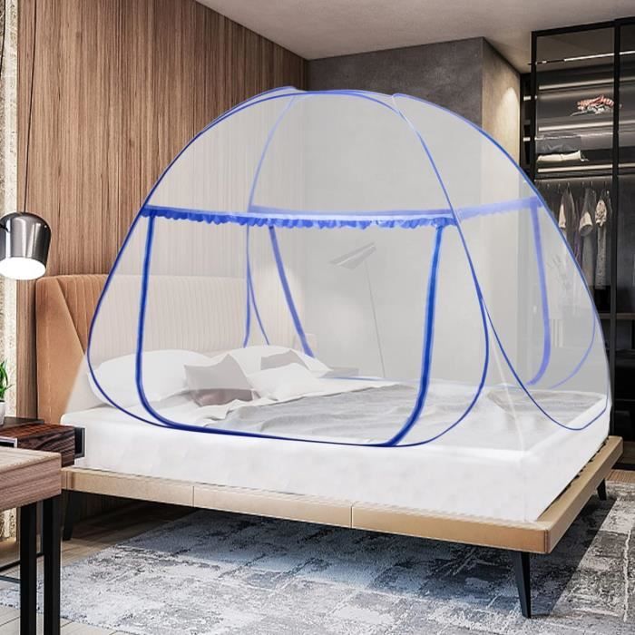 Moustiquaire pop-up - 150 x 200 cm - Anti-moustique - Double porte - Design rétractable