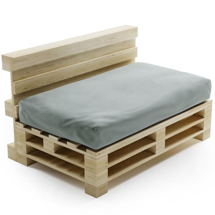 Coussin Palette Déhoussable Imperméable - Assise 120x80 cm - Bananair - Gris clair Fabriqué en France Coussin Palette Déhoussable Imperméable - Assise 120x80 cm - Bananair - Gris clair Fabriqué en France