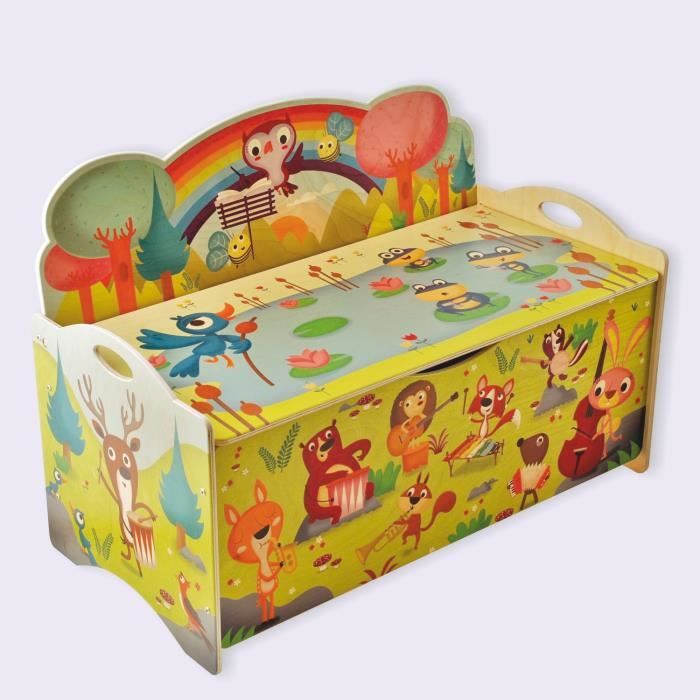 Coffre à Jouets Enfant en Bois 3 en 1 - DREAMADE - Levier