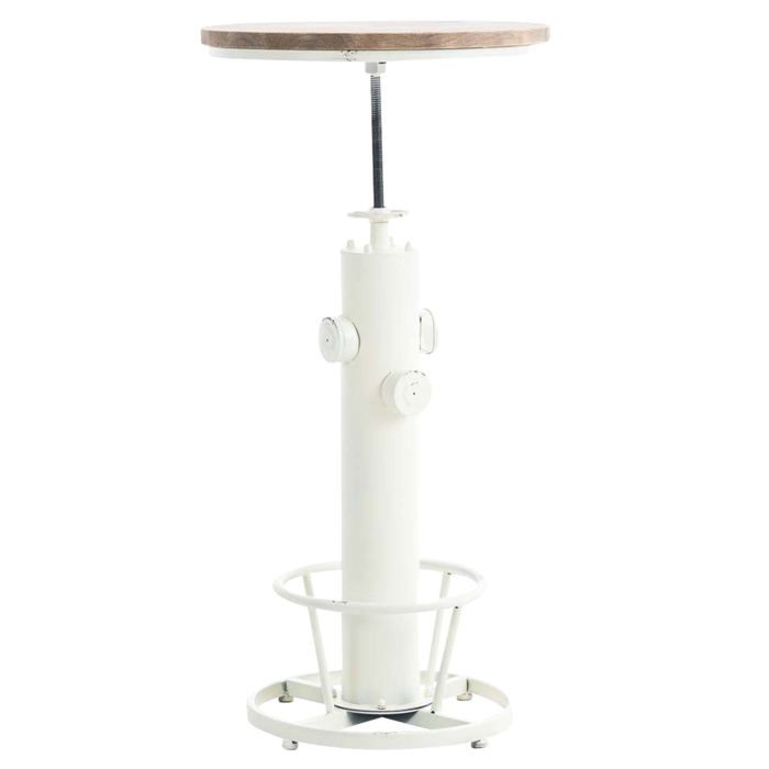 Table haute table de bar style industriel hauteur reglable 100 123 cm repose pieds blanc TAB10022 Table haute table de bar style industriel hauteur reglable 100 123 cm repose pieds blanc TAB10022